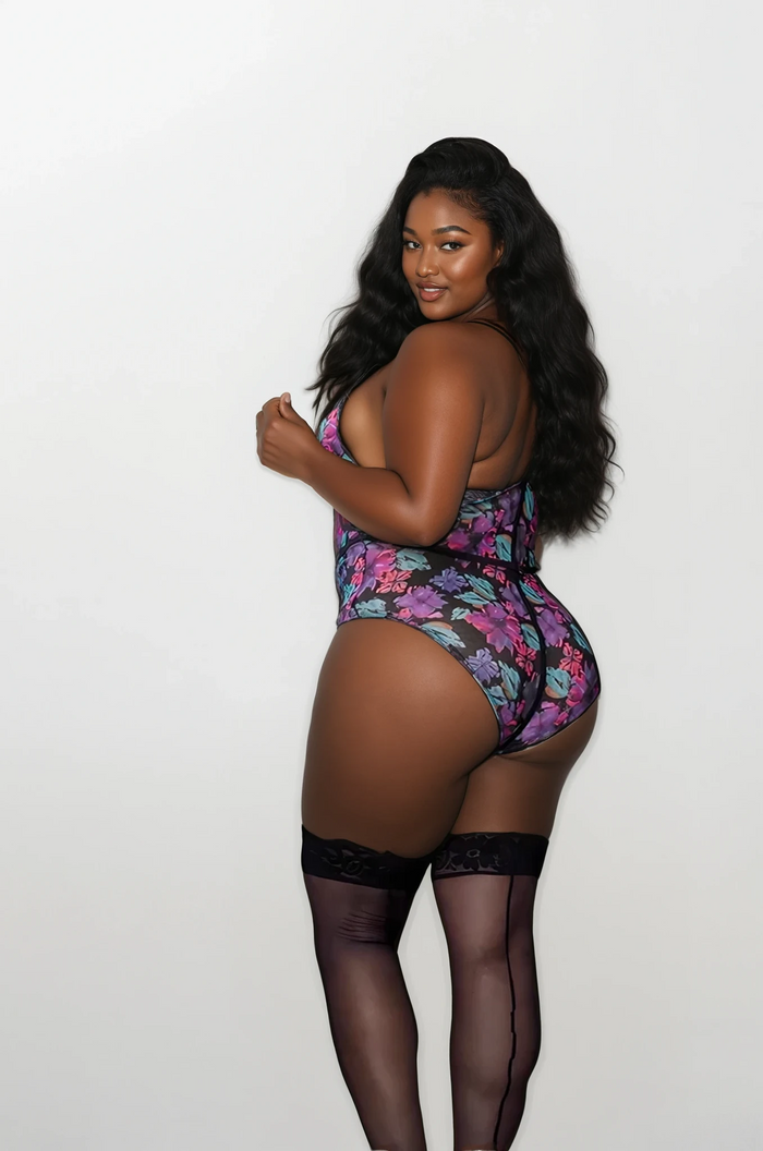 Midnight Floral Mesh Bodysuit