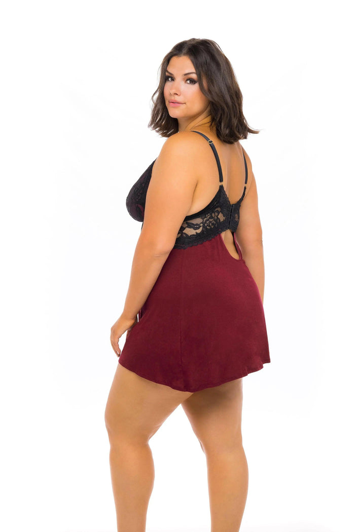 Sensual Lace Triangle Cup Chemise