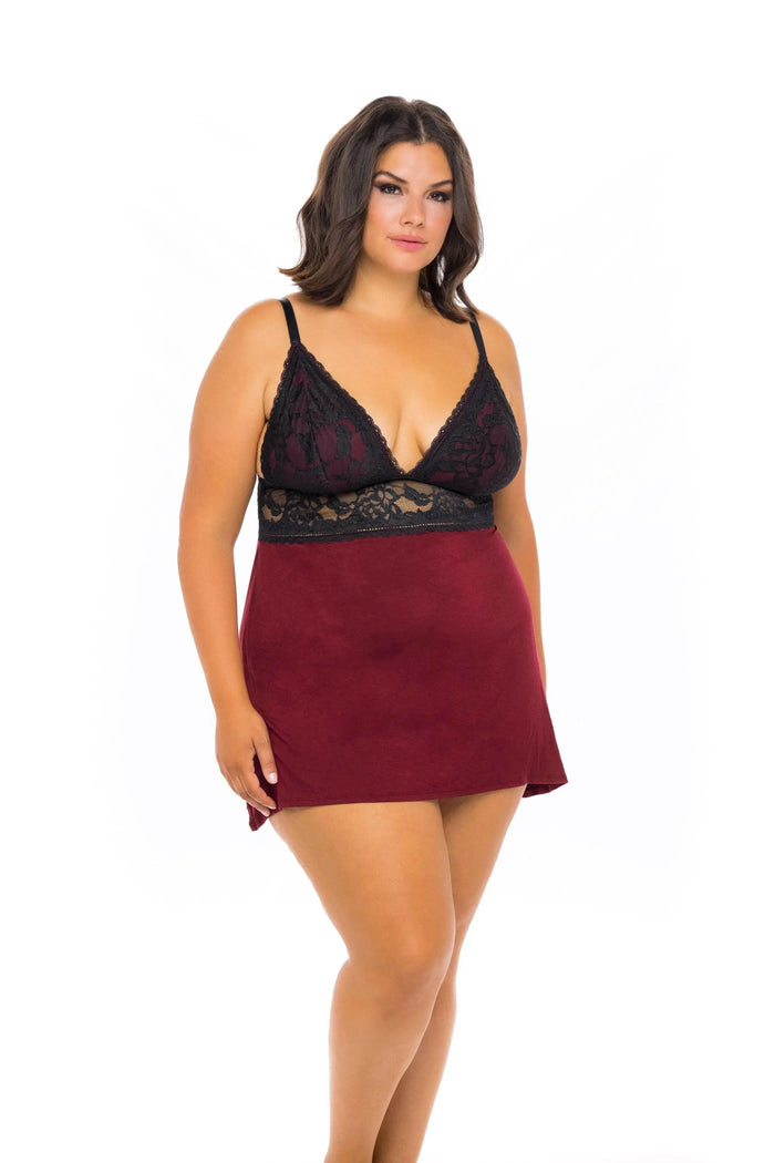 Sensual Lace Triangle Cup Chemise